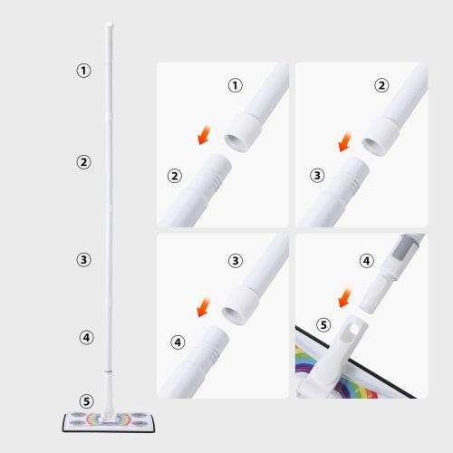 Eyliden Floor Wiper, Floor Mop, Floor Cleaning Tool, Joint Type, Cleaning Sheet, Stylish, Easy to Store (Navy)