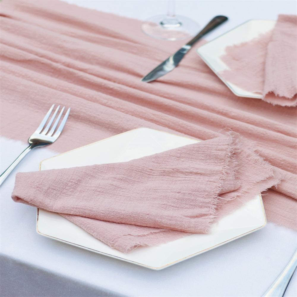 6pcs Washable Gauze Table Towel Cotton Table Decoration Party Supplies Cloth Napkin  Wedding