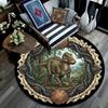 Prehistoric Dinosaur Forest Scene Round Area Rug Under Office Chairs Bedroom Living Room Home Decor