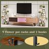 Indoor Plant Stand 155CM Tall with Grow Lights, 9 Tiered Shelf, Metal 155cm Large Holder Shelf Display Rack Holder, Half-Moon Flower for Living Room