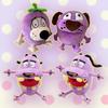 Nieuwe Courage the Cowardly Dog Pluche Speelgoed Grappige Paarse Hond met Gele Tanden Knuffelpop Dierlijke Knuffel Kamer Decoratie Verjaardagscadeau