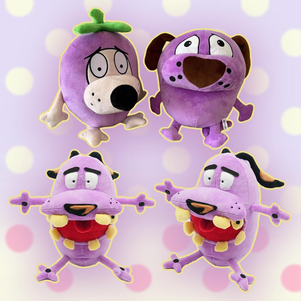 New Courage the Cowardly Dog Plush Toys Funny Purple Dog with Yellow Teeth Stuffed Doll Animal Plushie Room Decor Birthday Gift