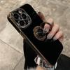 For For Iphone 15 Pro Max  Ring Holder Stand Plating Frame Phone Case For For Iphone 11 12 13 14 15 16 Plus Soft Protective Cover