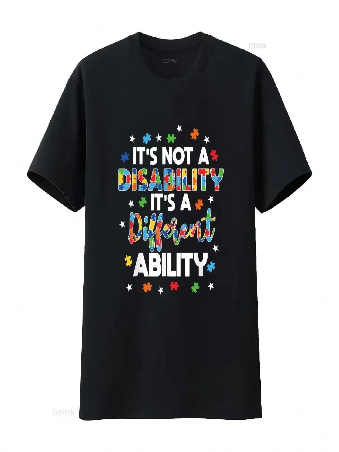 It S Not A Disability Different Ability Autism T Shirt Vintage Washed Comfortable Designer Clothes Slightly Casual Stretched S разноцветный
