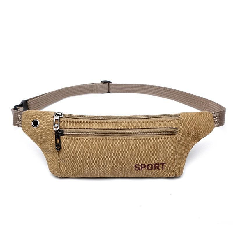 Custom Logo Unisex Crossbody Canvas Waist Bag for Outdoor Sports, Mountaineering, Fitness & Running