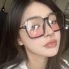 Large Frame Blush Glasses, Women'S No-Makeup Artifact, Atmosphere, Take Pictures, Show Thinness, Anti-Ultraviolet Sunglasses, Trendy Sunglasses