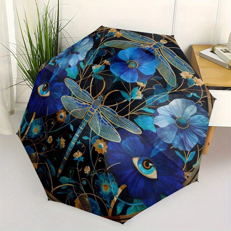 

Blue Floral Dragonfly Tapestry: Bohemian Wall Hanging for Bedroom DecorUmbrella with Cute Design, Portable 3-Fold Compact Umbrella for Men & Women, Va