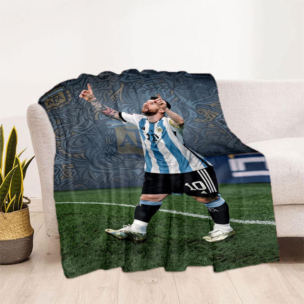 Messi 491 Blanket Comfortable Great for Bedding Seaside Livingroom Four Seasons Universal Digital Print Ideal Gift for Friends Family Couples Picnic