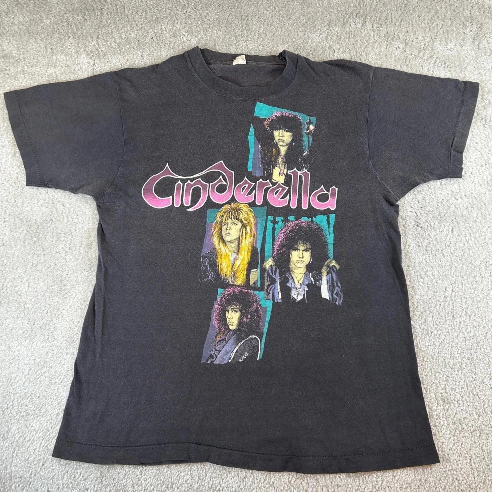 Винтажная футболка 1986 года Cinderella Shakes The USA Band Концертный тур Черная Размер M 4XL