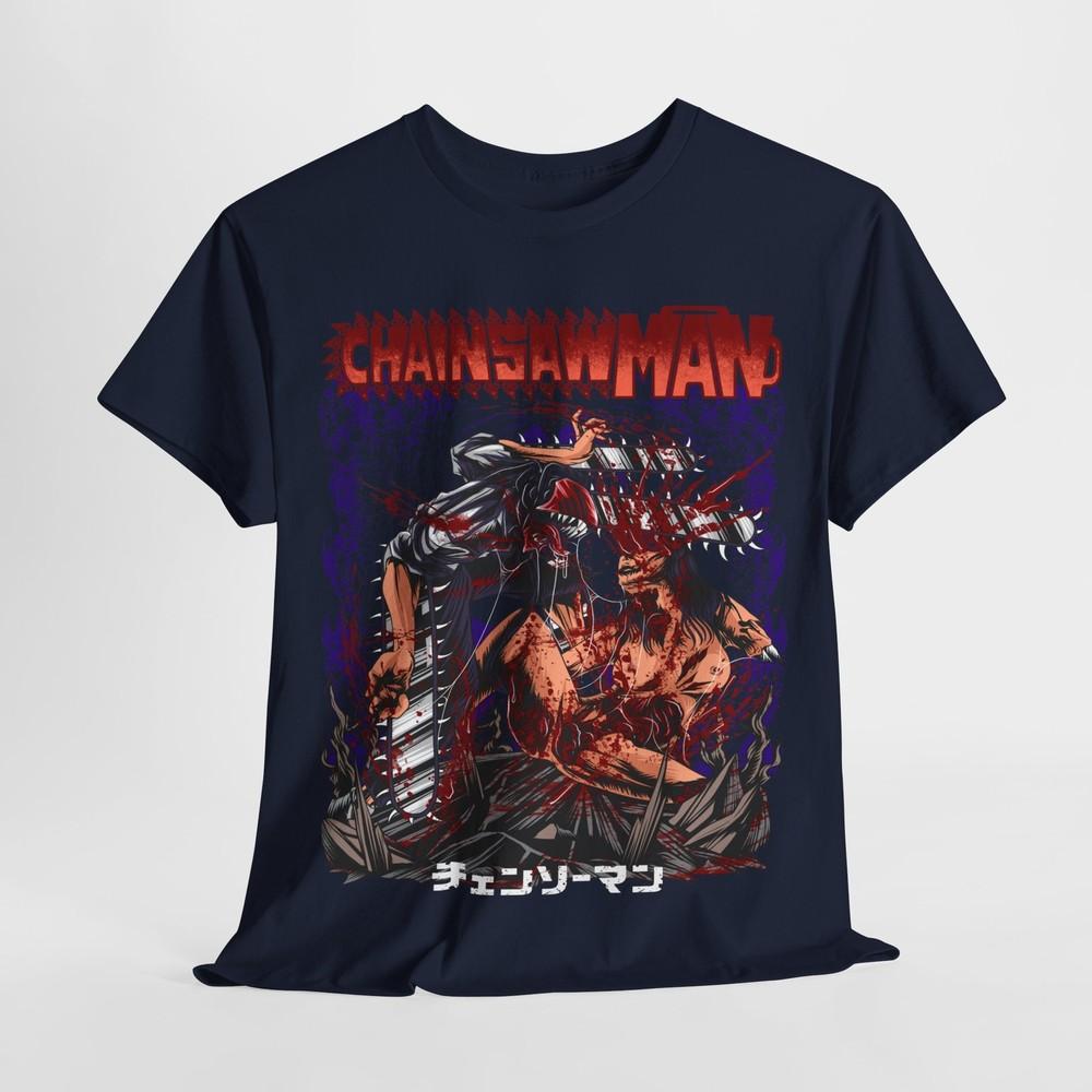 Chainsaw Unisex Tshirt Chainsaw Unisex Anime Csm Denji Power Black Shirt All Size M