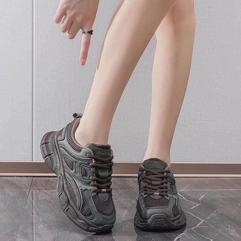 2025 Autumn New Ladies Dad Shoes Fashion Versatile Black Casual Sneakers Non-slip Breathable Running Shoes Zapatillas De Mujer