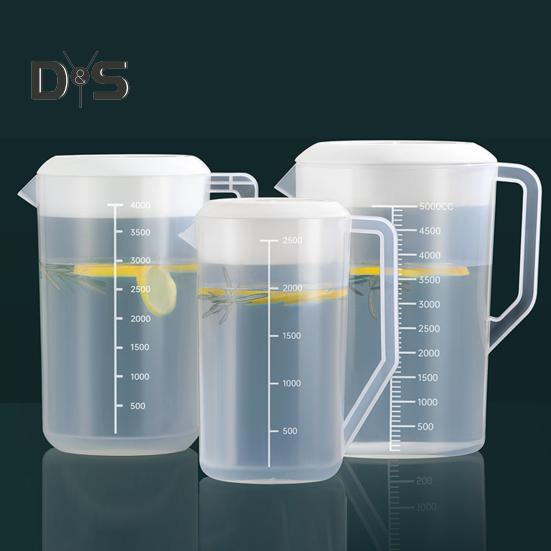Unbreakable Plastic Water Pitcher with Lid BPA-Free Ice Tea Kettle Iced Tea Pitcher Lemonade Juice Beverage Jar for Hot Cold Drinks