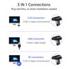 Wireless 2D 1D Bar  Scanner   2.4G USB Wired Connection High Speed Scanning with   Display for Paper and Screen   Rder Compatible for   f
