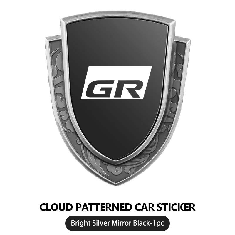 Car Styling 3D Shield Metal Emblem Badge Sticker Decoration Decal For Toyota GR MN Corolla Yaris Aygo Prius RAV4 Crown CHR Camry