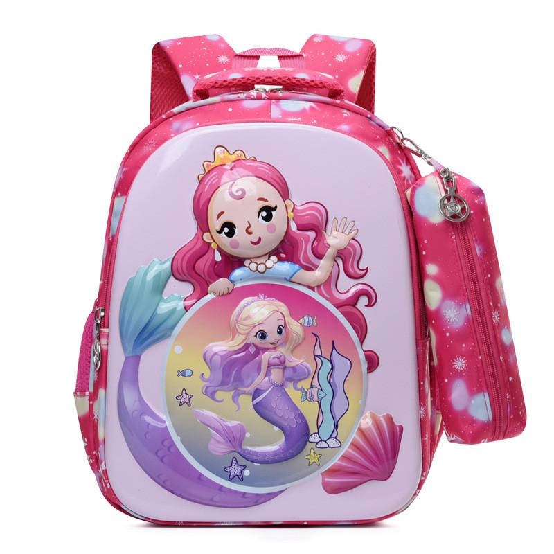 Breathable Nylon Backpack For Children Colorful Animal Patterns Unisex Primary School Bag