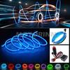 Car Interior Neon LED Light Glow EL Wire String Strip Lamp Party Decorat Blue
