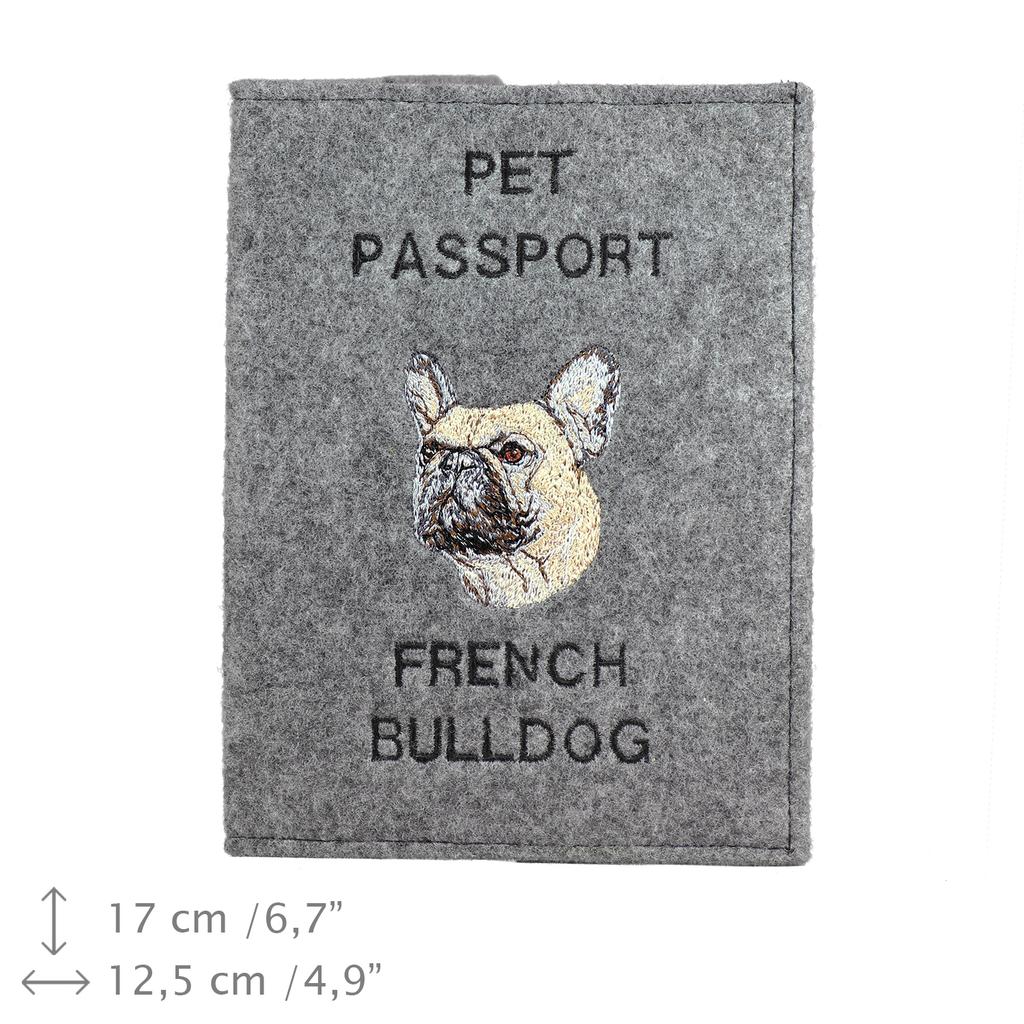 French Bulldog, Frenchie - Dog passport case, document case, gift for the traveller from the Art-Dog brand