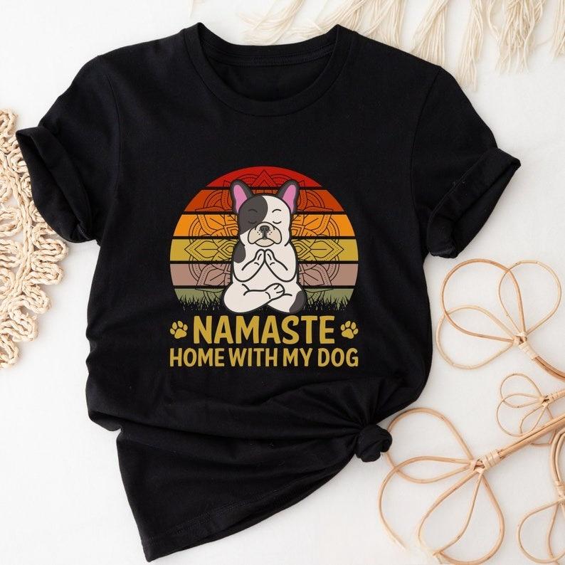 Süße Cartoons Hund Namaste Shirt Lustiges Yoga Geschenk Meditation T-Shirt Pilates Tee Lehrer Liebhaber Bedrucktes T-Shirt Oberteile Rundhals