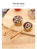 Gold Stainless Steel Measuring Cups & Spoons Set with Acacia Wood Handles - 8-Piece Baking Tool Set