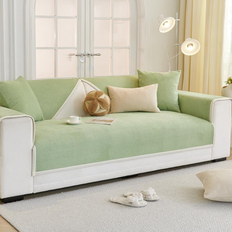Foreign Trade Solid Color Simple Modern Striped Corduroy Sofa Cushion Autumn And Winter New Sofa Cover Non-Slip Seat Cushion Cover Cloth