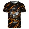 Round Neck Tie-dye Animal Pattern 3D Printed Fashionable Short Sleeved Men's T-shirts - Medium Stretch Polyester Fabric Summer Relaxed Fit Clothing