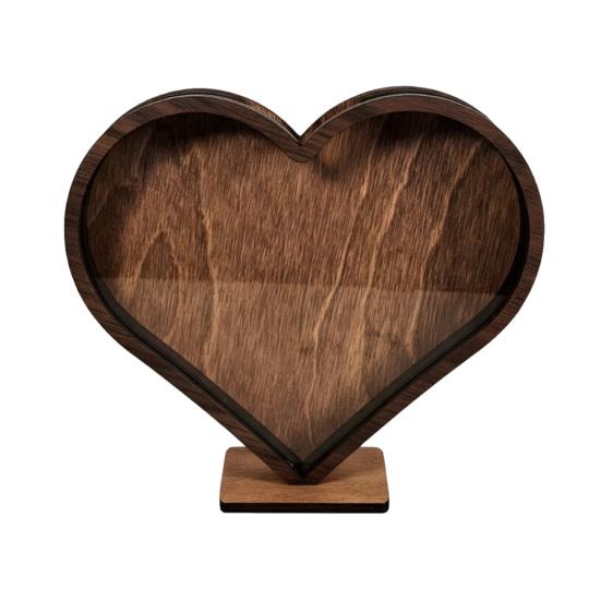 

Wooden Heart Shaped Sea Glass Display Box Coastal Display Frame for Seashells Sand Beach Vacation Tabletop Keepsake Gift for Beach Lover S