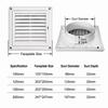 Plastic Vent Grille Square Pipe Vent Easy Install Wall Vent