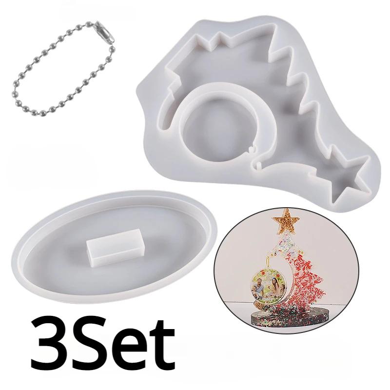 DIY Christmas Tree Photo Frame Silicone Mould Crystal Epoxy Craft Casting Mould Handmade Home Decoration Christmas Resin Moulds