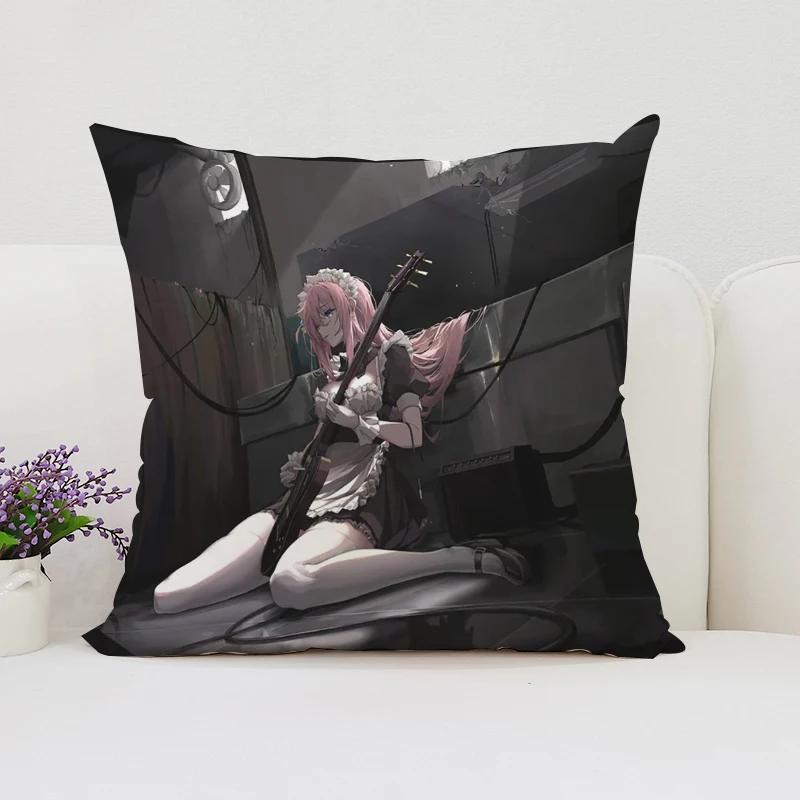 40x40cm B-Bocchi the Rock  Reversible Printed Pillow Covers Sofa Cushion Covers Chair Lumbar Cushion Bed Sleeping Pillow