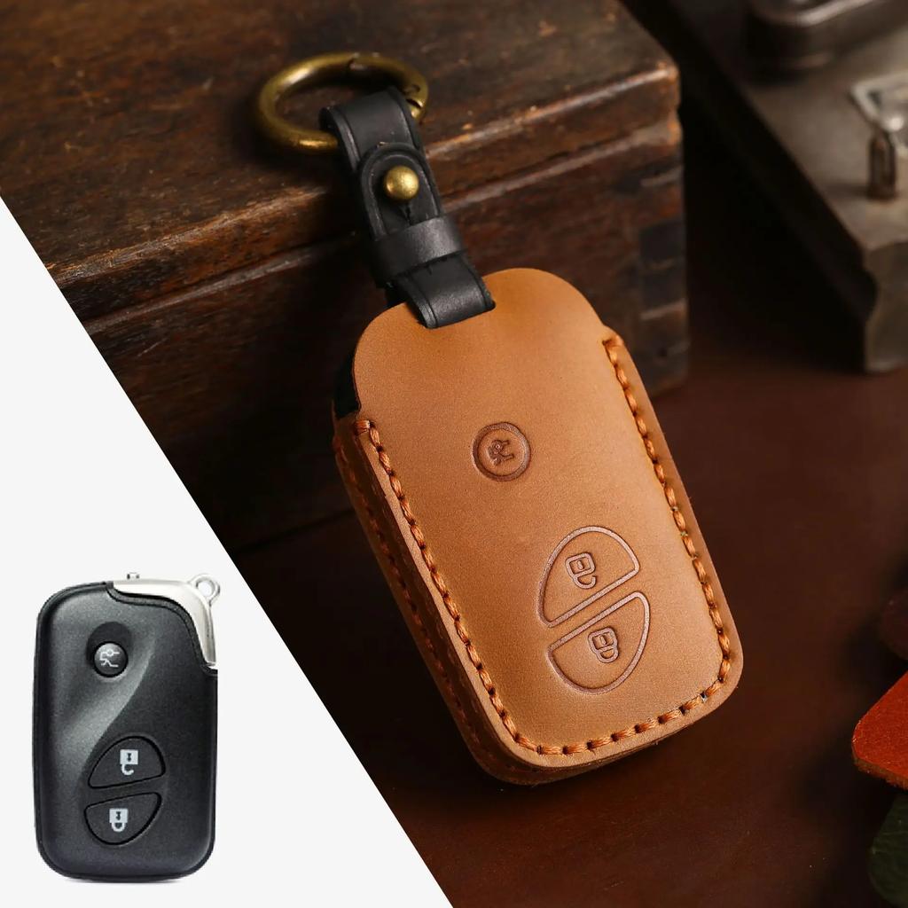 Real Leather Car Key Case Cover Pouch Smart Keyring for Lexus Rx270 Es240 Lx570 Accessories Keychain Holder Shell Fob Protector