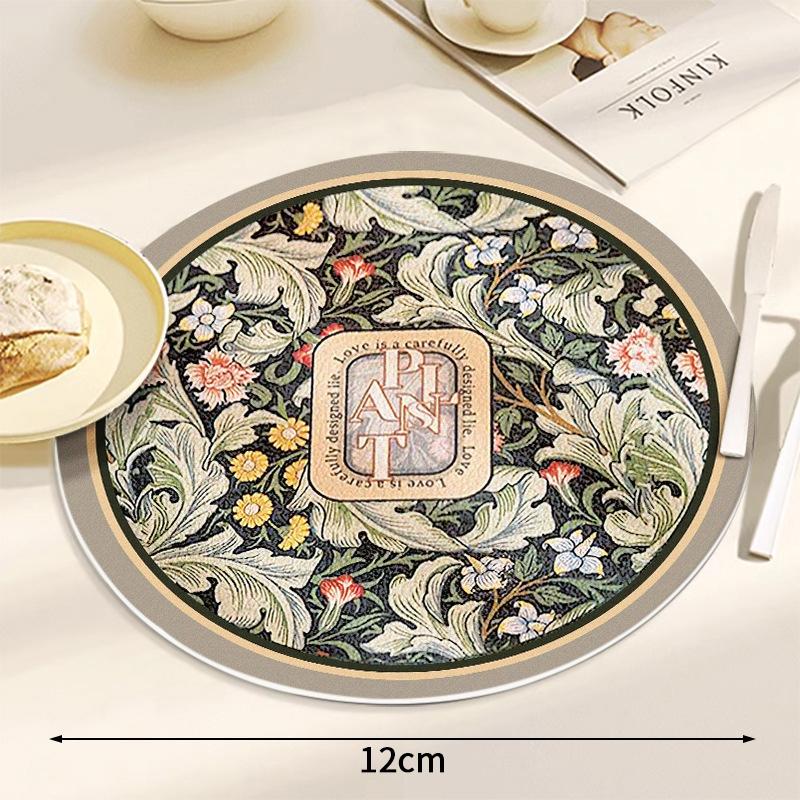 4pcs Round Coasters Anti Slip Placemats Modern Table Mat Dining Table Mat Round Drink Cup Coasters Mug Cup Pad Tableware Pads