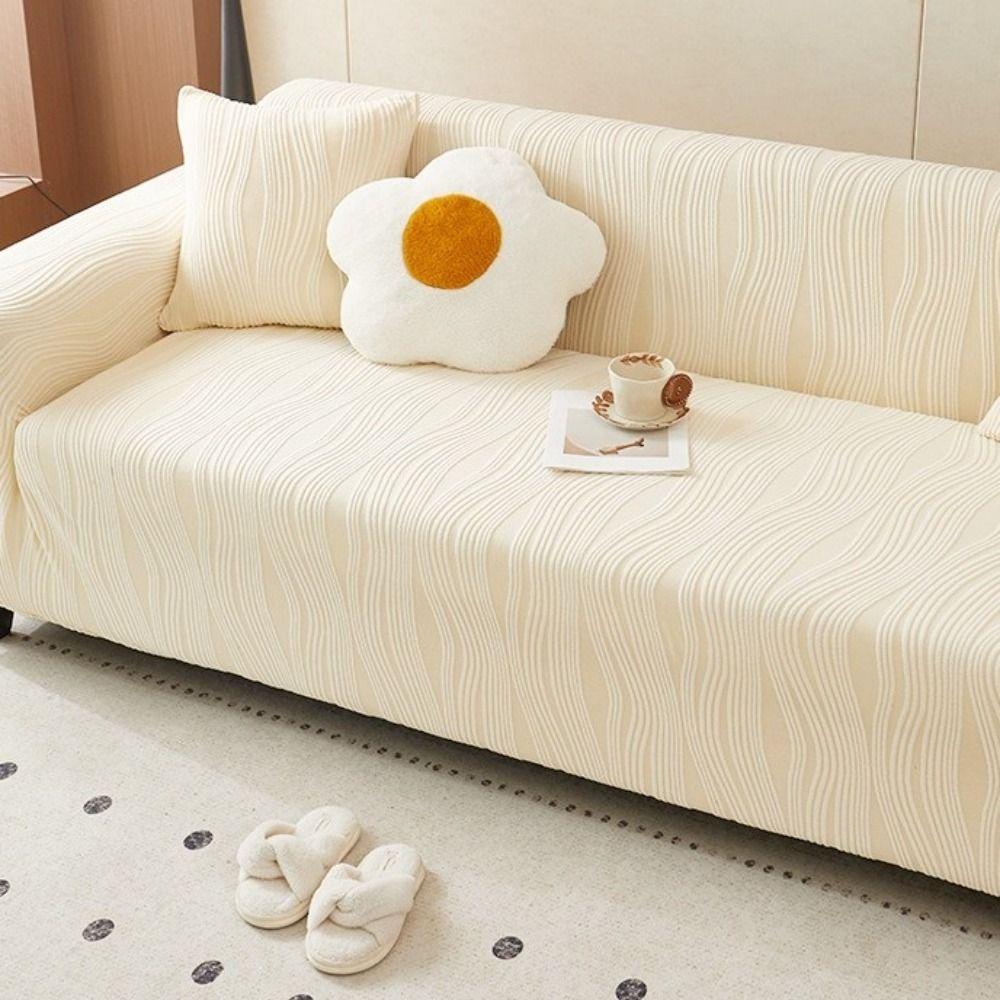 All-inclusive Elastic Sofa Cover Jacquard Solid Color Couch Covers Thicken Removable Sofa Cover Towel Four Seasons