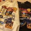 Hip Hop Style Graffiti Cartoon Print T-Shirt Sommer Damen Casual T-Shirt