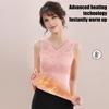 Thermal Tank Top for Women V Neck Sleeveless Camisole Top with Padded Bra Winter Warm Undershirt High Stretch Base Layer