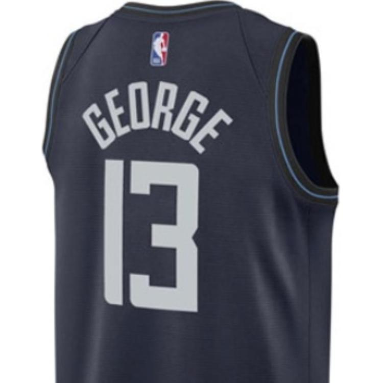 Nike Paul George No. 13 Clippers 2023-24 City Edition Jersey Men Tops Black Grey DX8505-419