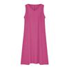 Women's Fashionable Solid Color V Neck Sleeveless Slim Fit Back Zipper Dress