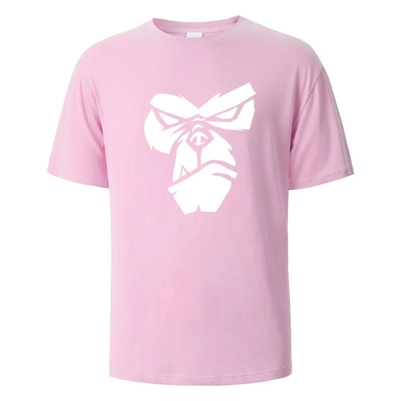 2025 Summer Fashion Trend Gorilla Face Fun Printed T-shirt for Men and Women Casual Short-sleeved Round-neck Cotton Top
