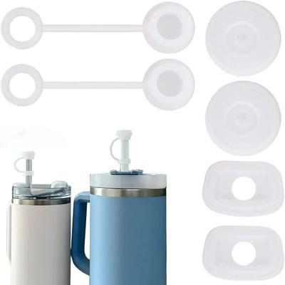 Für Stanley Square Auslaufsperre Rund Auslaufschutz Strohhalmabdeckung Kappe Auslaufsicherer Stopper Set