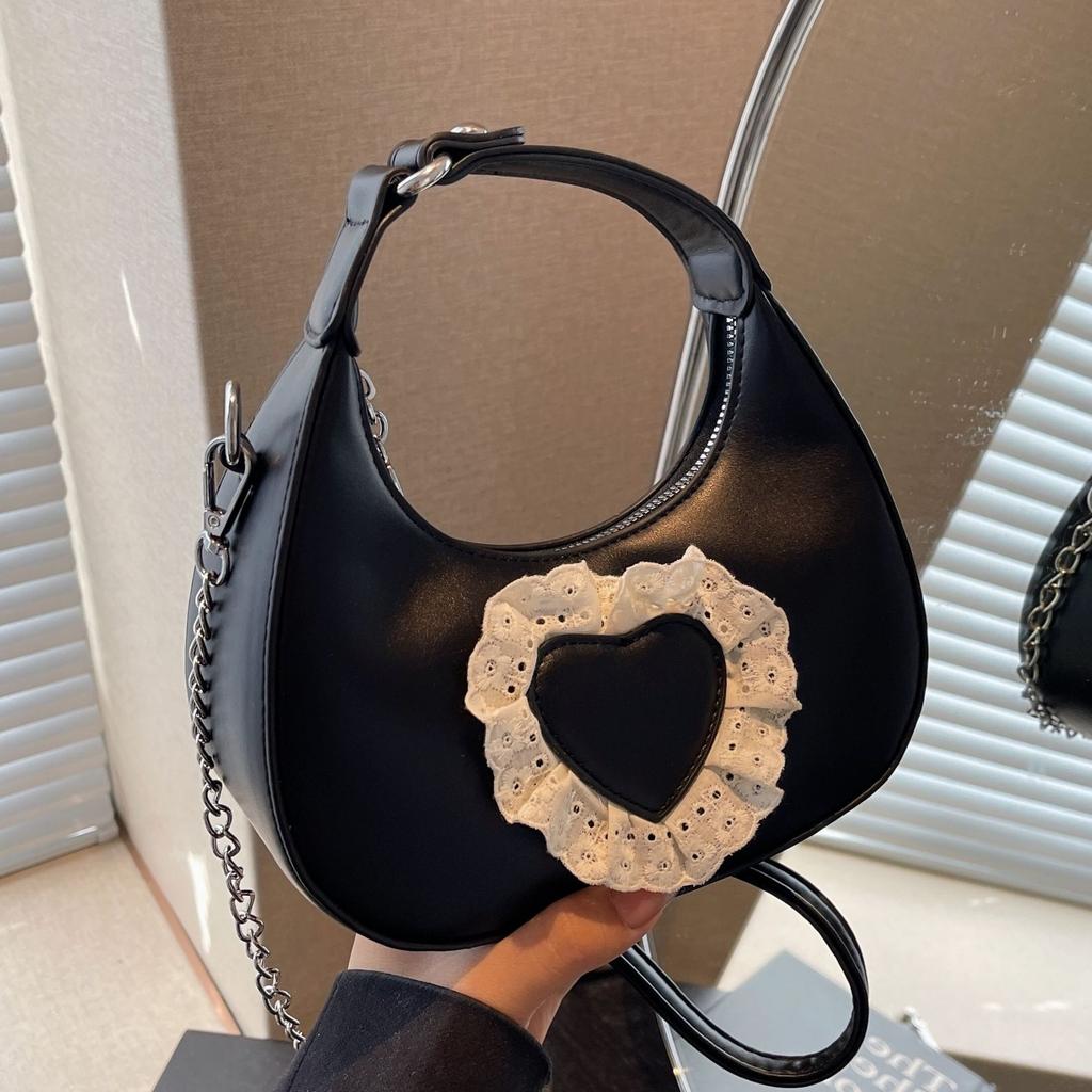 Summer small bag 2025 new Mori soft girl fashion lace one shoulder niche love portable messenger dumpling bag