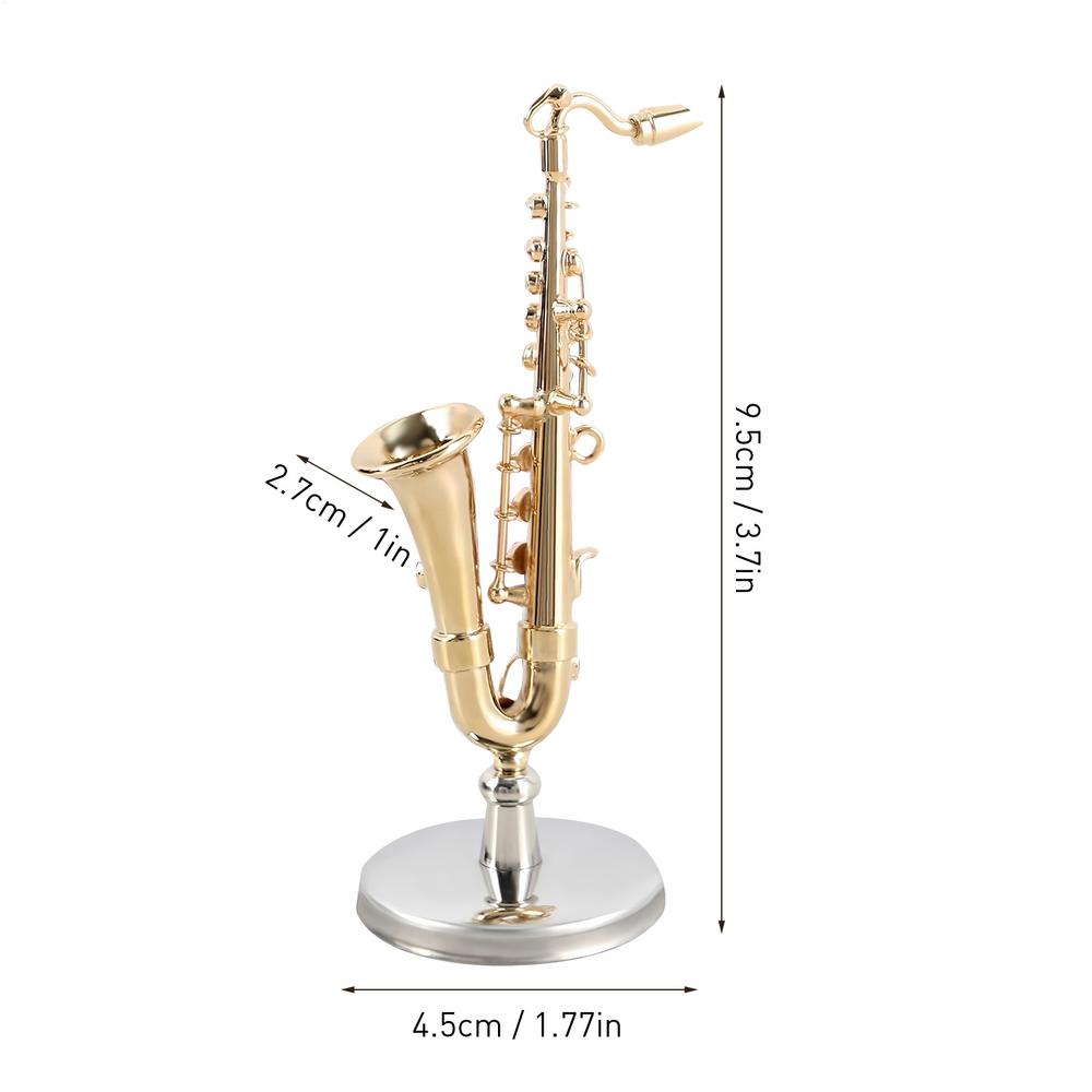 Saxophon Modell Miniatur Saxophon Modell Sammlerstück Musikinstrument Mit Ständer Koffer Zur Ausstellung Heimdekoration Weihnachten