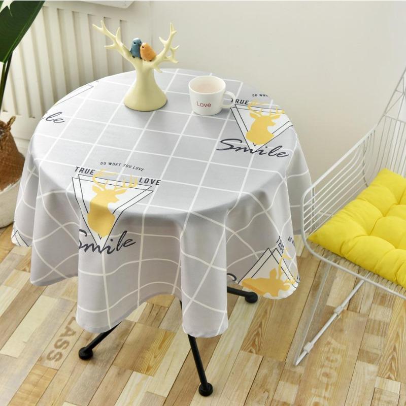 Proud Rose Waterproof Tablecloth Printed Round Table Cover Tea Table Cloth for Wedding Party Home Dining Table Decor Wash-free