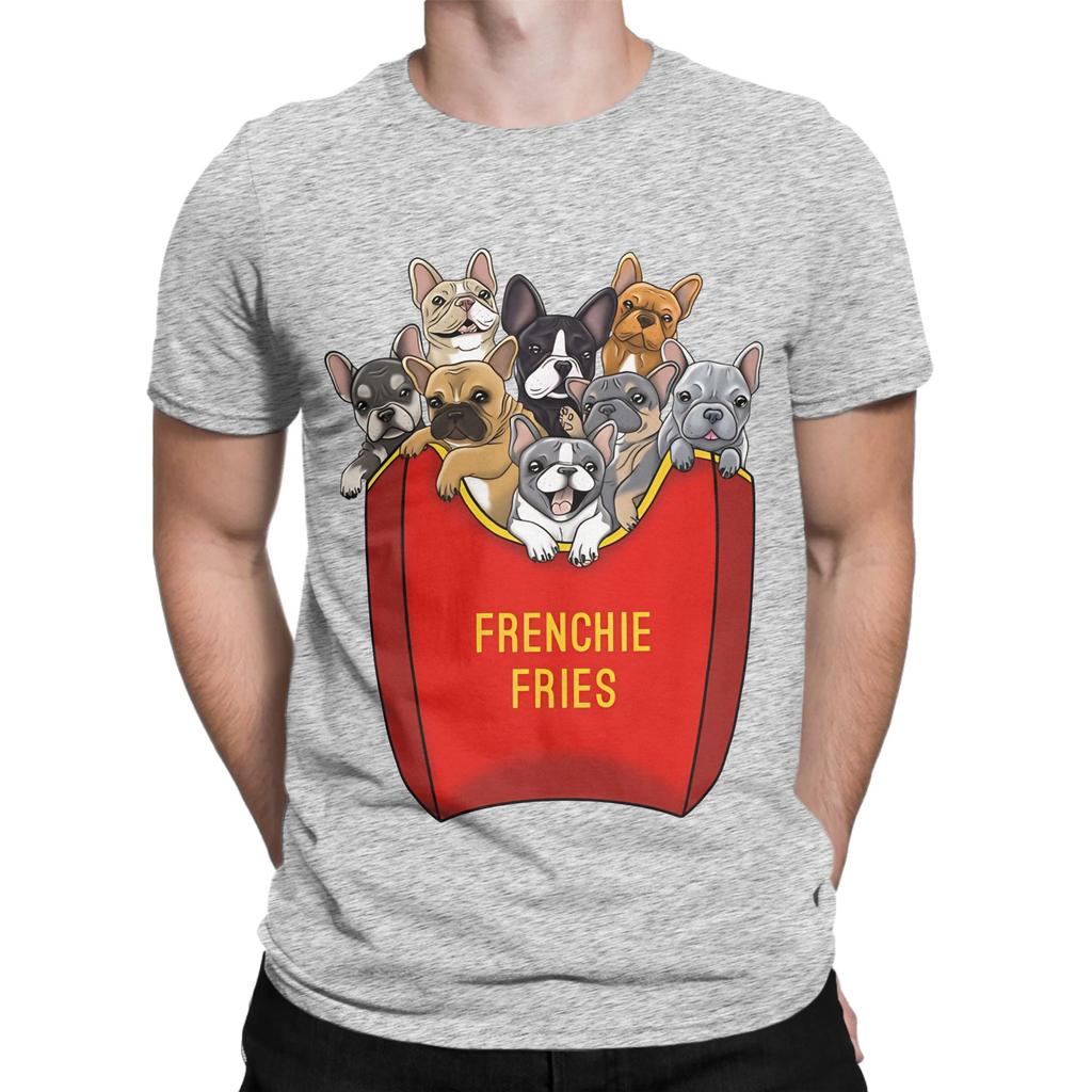 French Bulldog Frenchie Fries Graphic Funny 100 Cotton TShirt French Bulldog Tops Tees For Unisex
