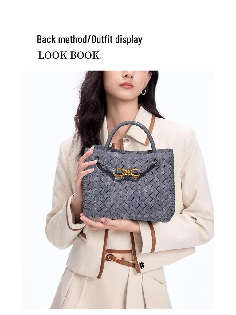 Evropská a americká retro matná ručně tkaná crossbody a taška přes rameno