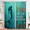 2pcs 2D Flat Printing Party Window Curtains Mermaid Ocean Mind Soul Polyester Without Electricity All Season Party & Holiday