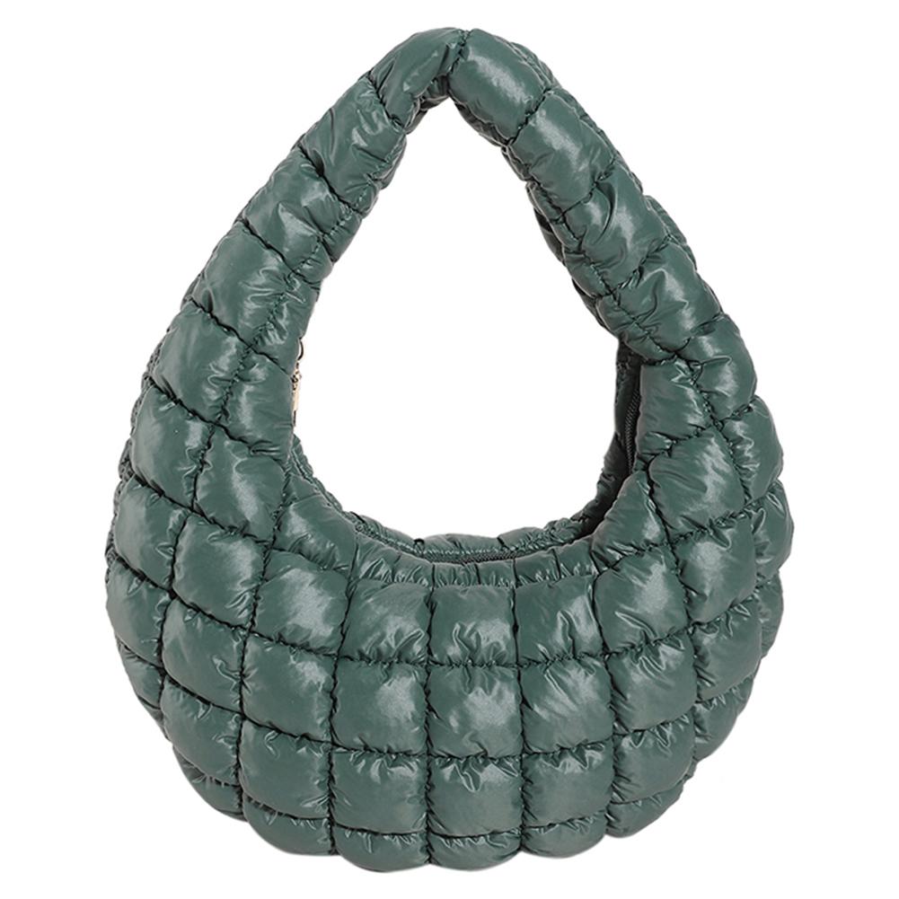 Women Padded Hobo Bag Versatile Cloud Pleatd Bag Lightweight Down Clutch Bag Quilted Tote Handbag Fall Winter Purse