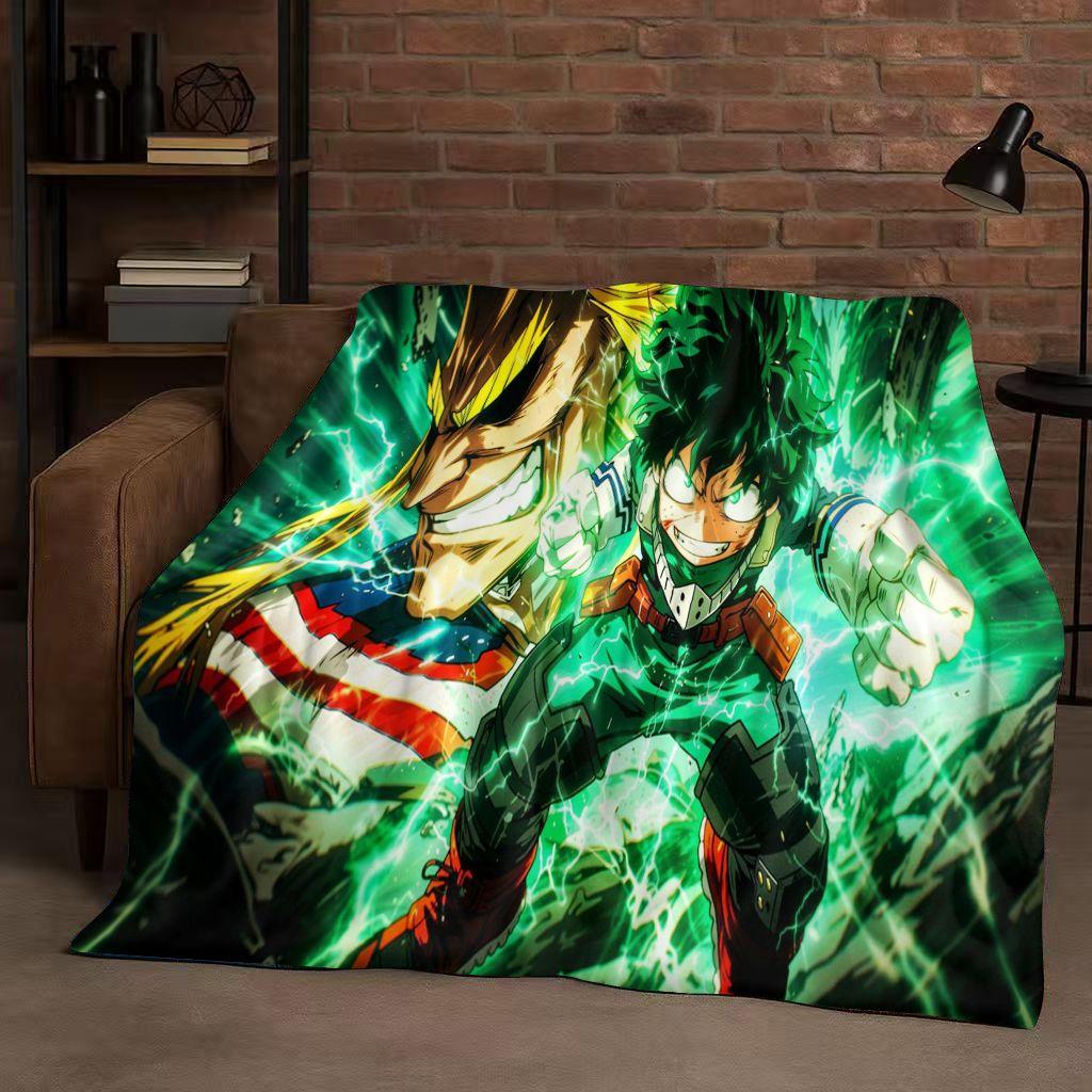 HD Anime My Hero Academia Bakugou Deku Cartoon Flannel Blanket,Ultra Soft Warm Plush Throw for Home Bedroom Bed Sofa Cover Kids