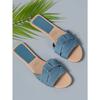 Large size flat bottom trend one-character slippers women's new cross solid color fashion slippers