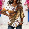 Womens Plus Size V Round Neck Mid Sleeve Front Button Chic Casual Loose Comfortable Weekend Ladies Blouse