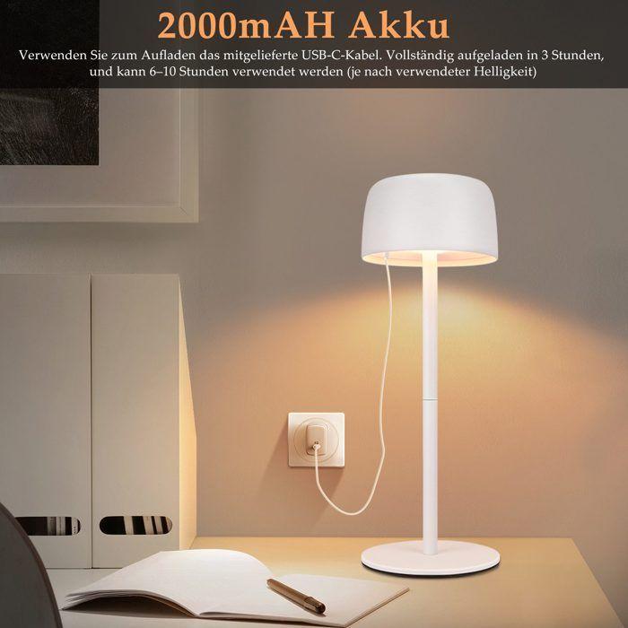 Lampe de table LED sans fil - NETTLIFE - Modèle tactile - 3 températures - Intensité variable - Batterie USB