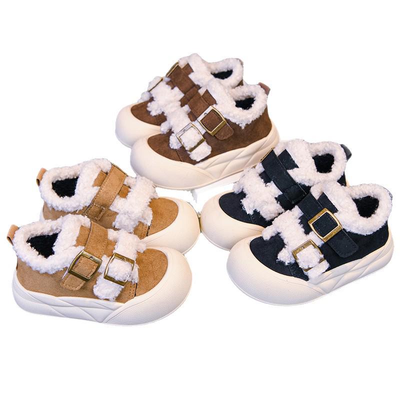 Lambswool Kids' Dopamine Cotton Shoes 2025: Winter Velvet-Lined, Anti-Kick, Warm Fur for Boys & Girls